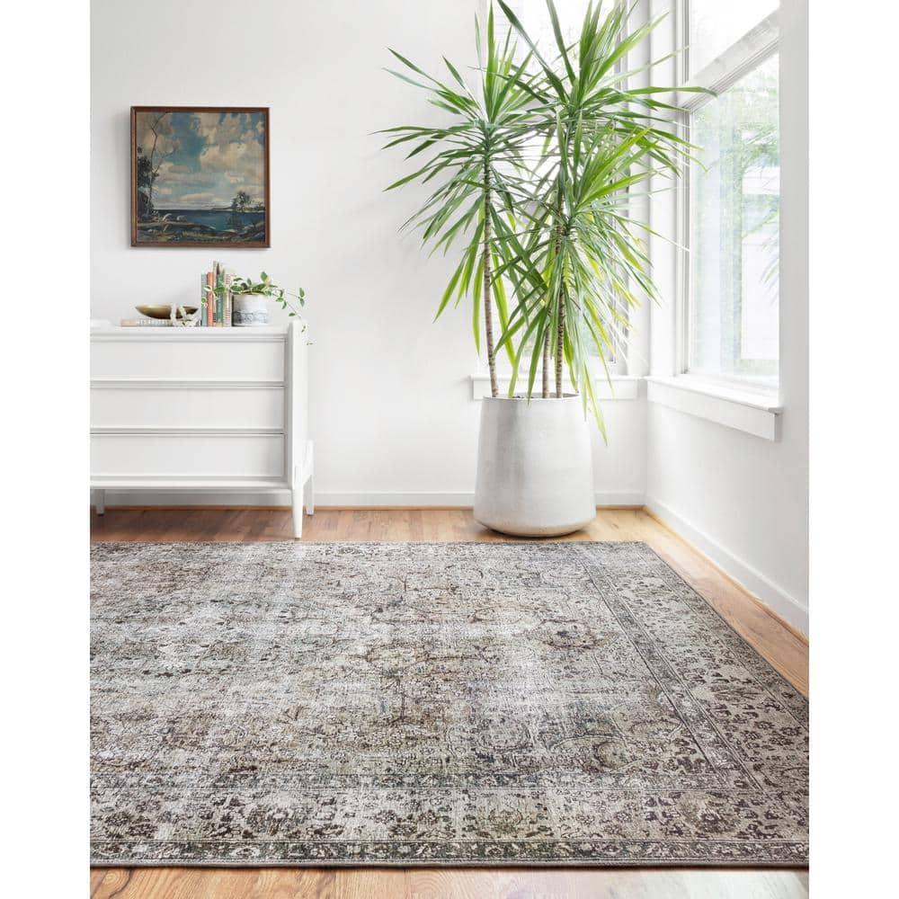 Loloi II Layla Printed Oriental Distressed Taupe / Stone Area Rug