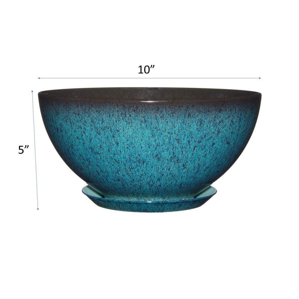 Classic Home and Garden 9010D-375R 10" Rosie Bowl Planter, Indigo Speckle
