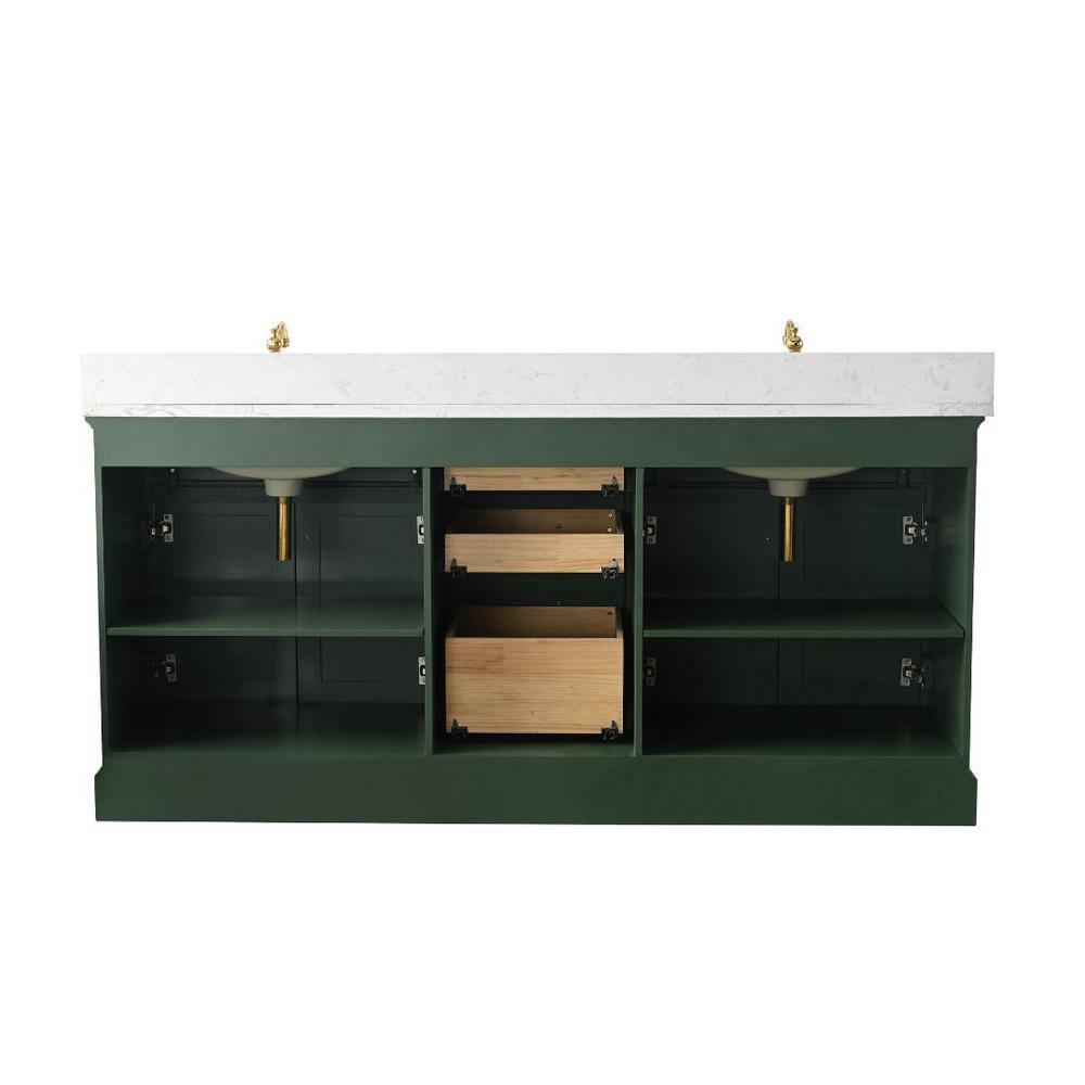 Zaviera 72'' Free-standing Double Bathroom Vanity with Engineered Stone Vanity Top