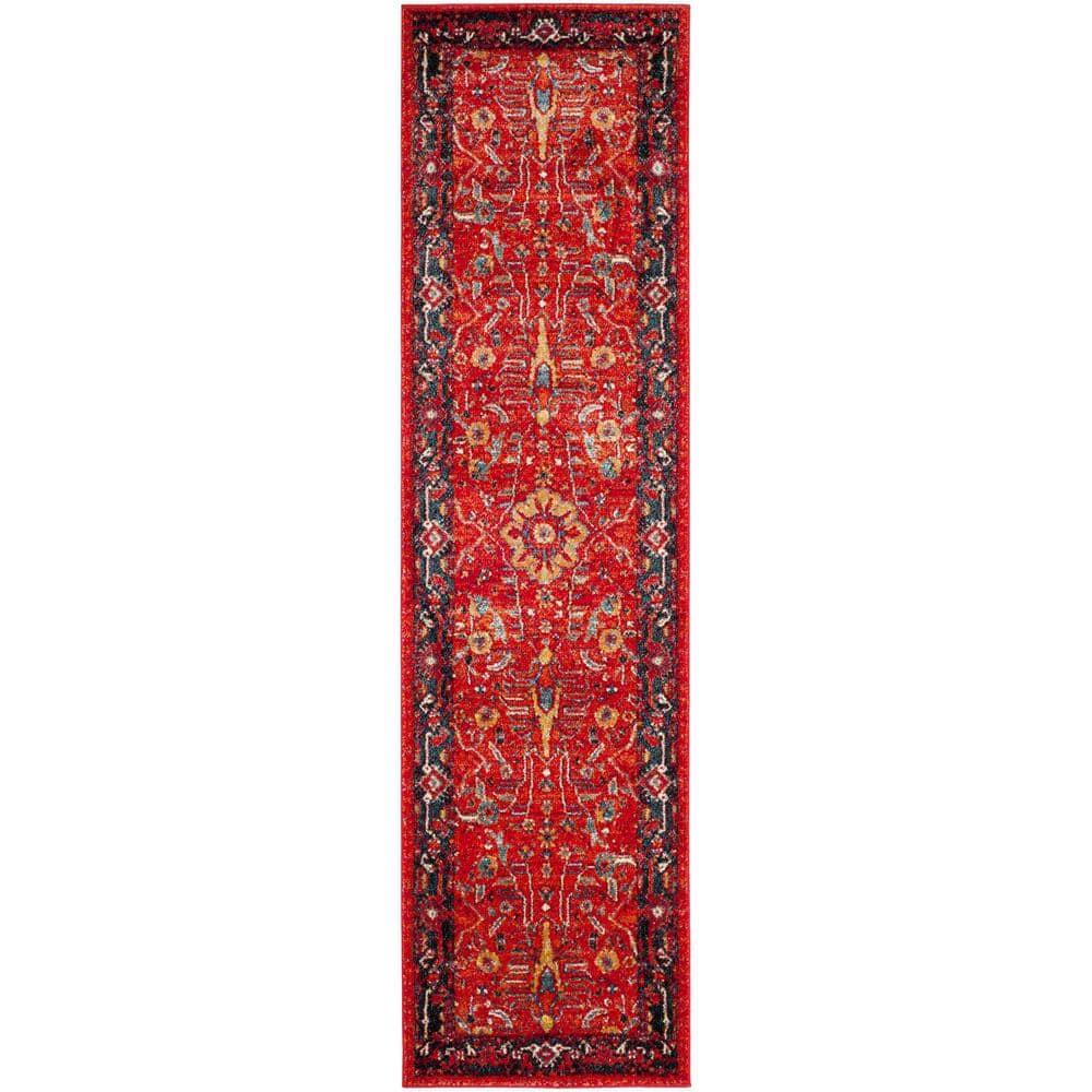 Vintage Hamadan VTH220 Power Loomed Indoor Runner Rug - Orange/Navy - 2'3"x10' - Safavieh