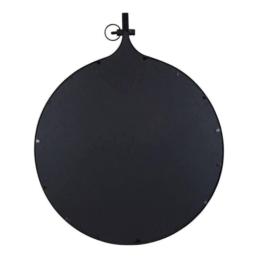 Kate & Laurel All Things Decor 30" x 37" Yitro Metal Framed Wall Mirror Black: Modern Round Vanity, No Assembly Required