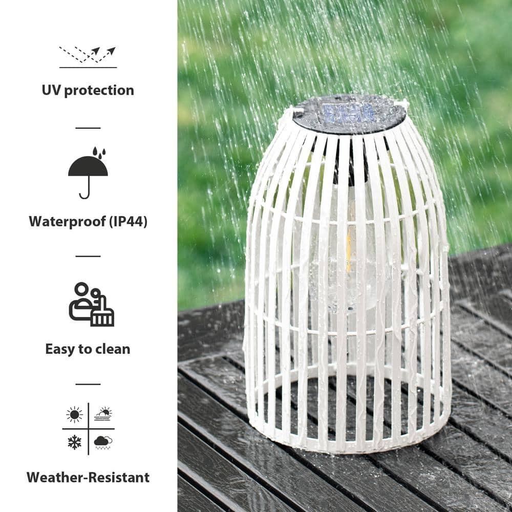 Glitzhome 9.75'' Integrated LED Outdoor Lantern (Set of 2)
