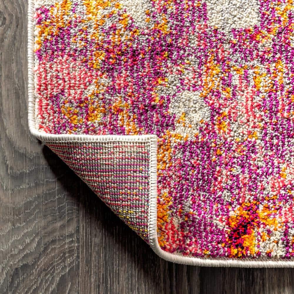 8'x10' Contemporary POP Modern Abstract Area Rug, Pink/Orange - JONATHAN Y