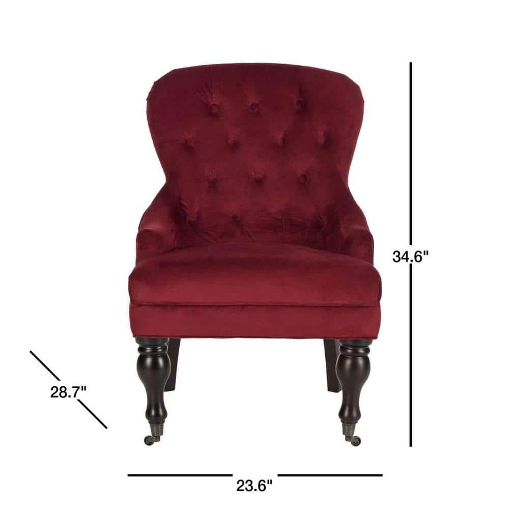 Falcon Arm Chair - MCR4544 - Red Velvet - Safavieh