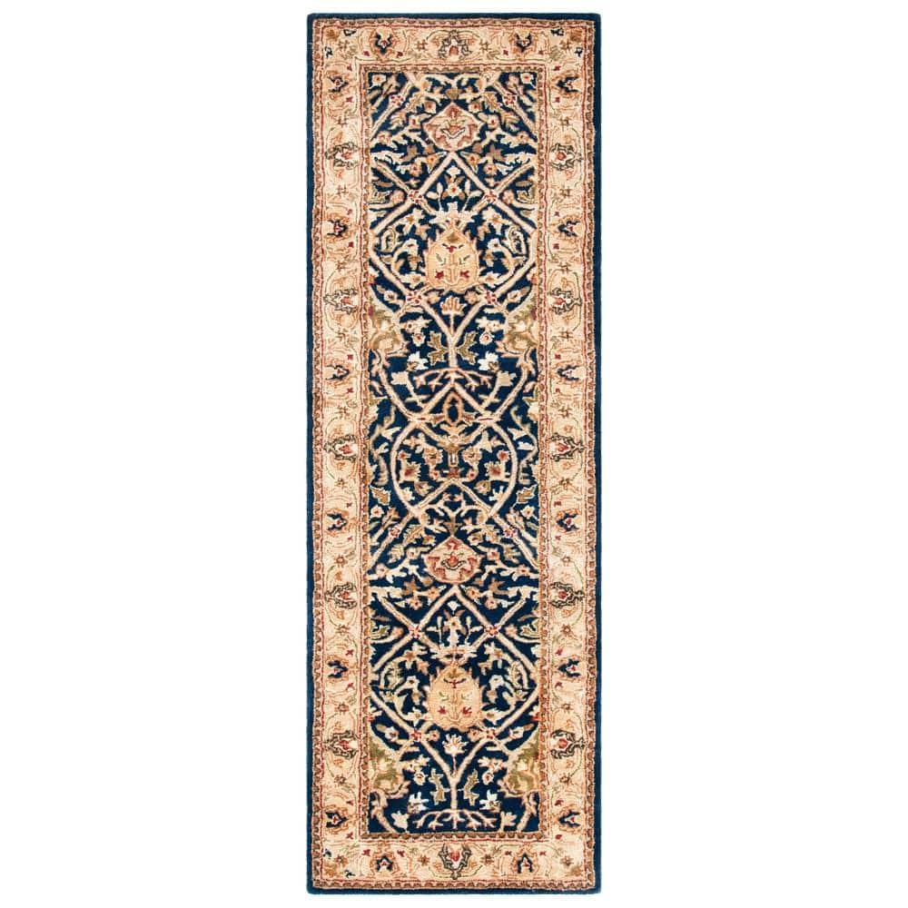Persian Legend PL819 Hand Tufted Indoor Runner Rug - 2'6"x8' - Blue/Gold - Safavieh