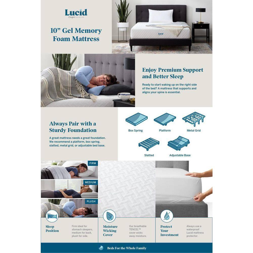 Lucid LUCID Firm Cooling Gel infused Memory Foam Mattresses