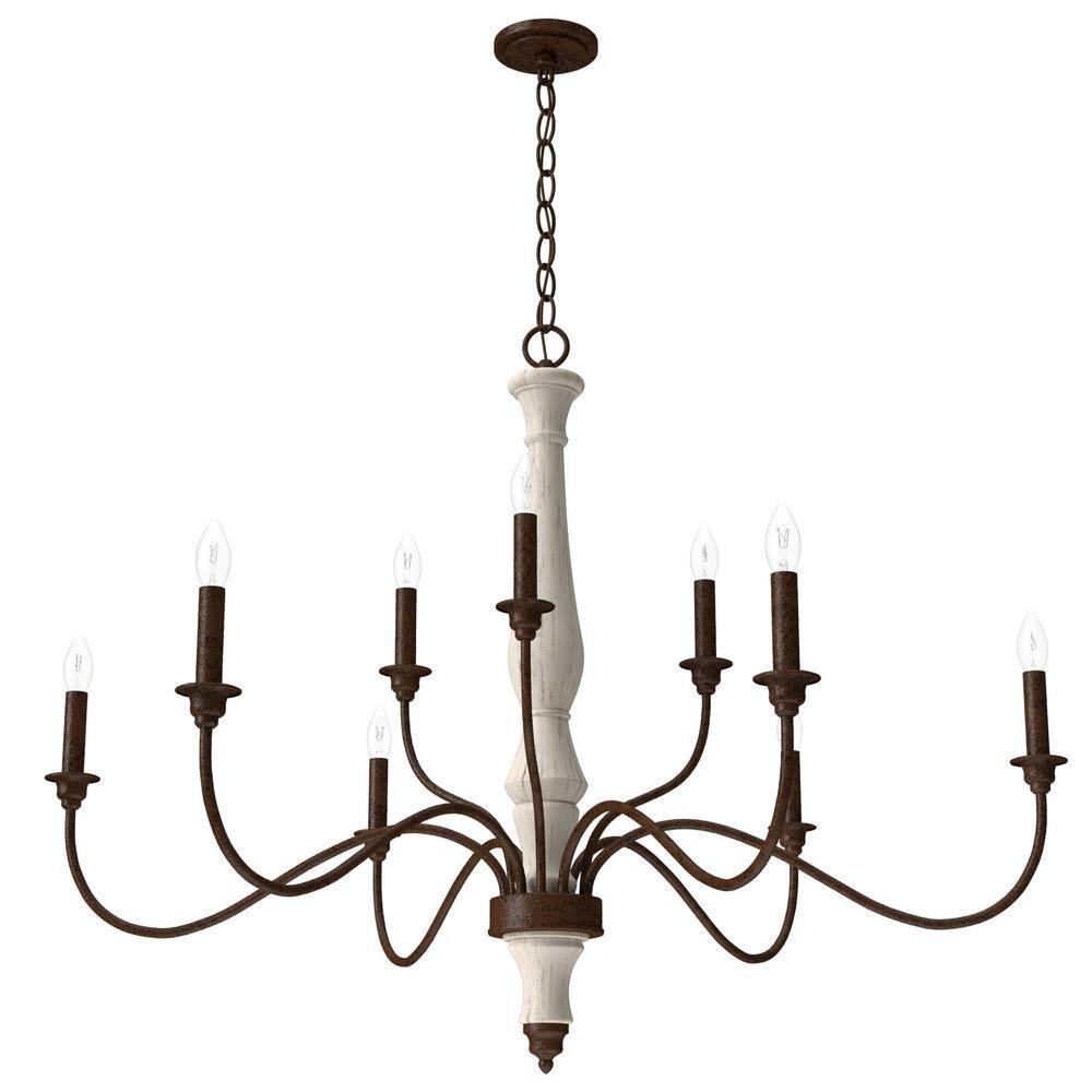 Hunter Fan Teren 9 - Light Candle Style Tiered Chandelier