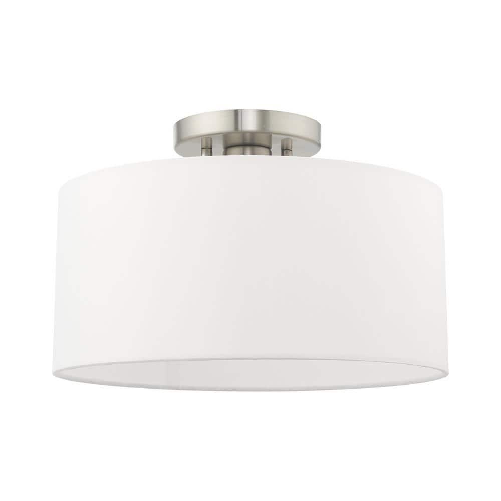 Livex Lighting Meridian 1 - Light Semi-Flush Mount in  Brushed Nickel