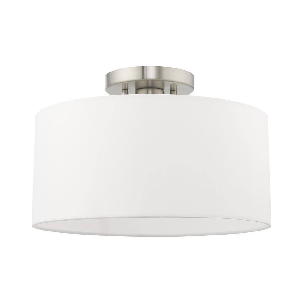 Livex Lighting Meridian 1 - Light Semi-Flush Mount in  Brushed Nickel