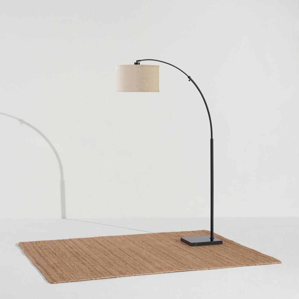 Brightech Logan 76 in. Adjustable and Extendable LED Arched Gold Floor Lamp with Weighted Marble Base - LED Bulb Included