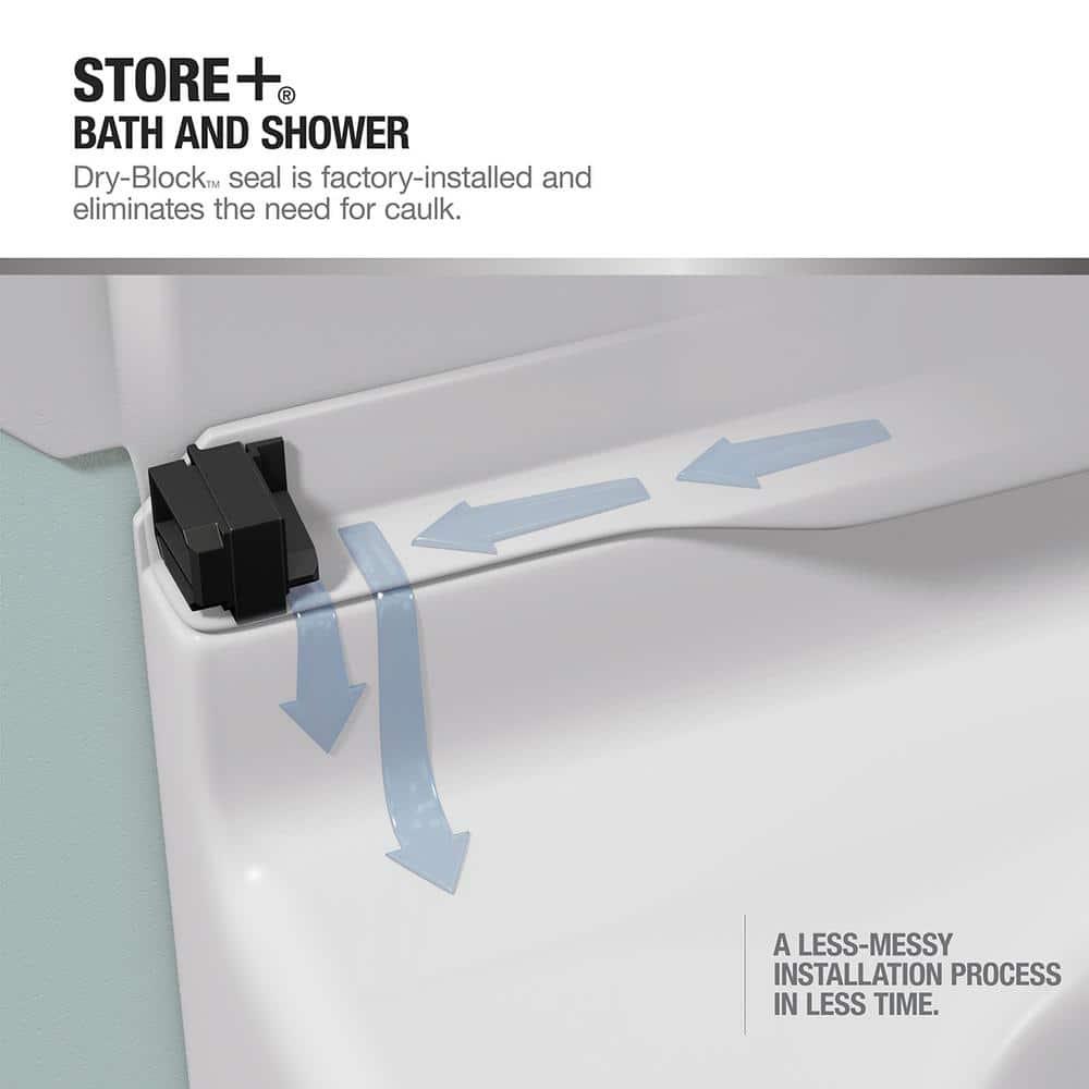 STORE+ 12-Piece Wall Mounted Shower Caddy in White Finish