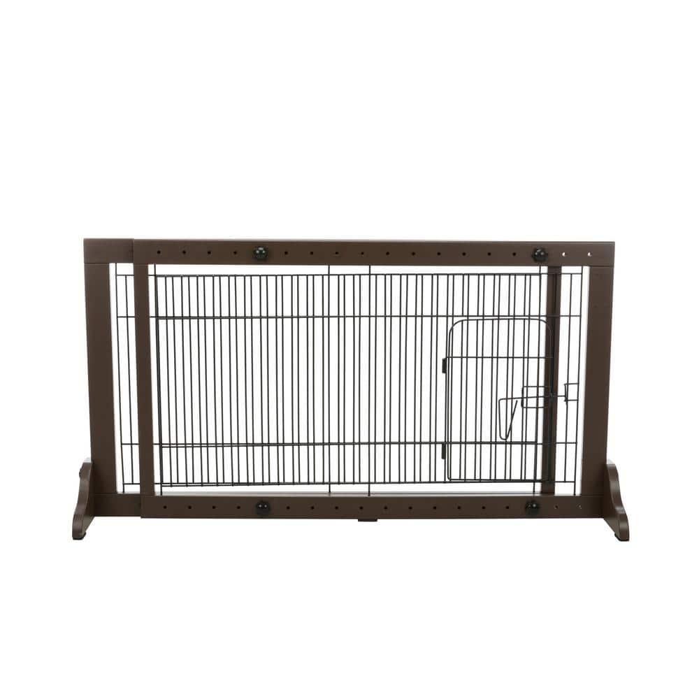 TRIXIE TRIXIE Freestanding Pet Gate with Pet Door, Adjustable Width, 22.5 in Height