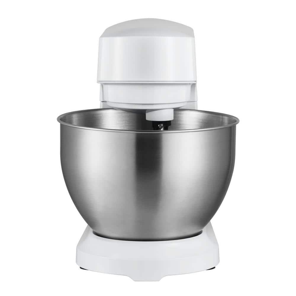 Midea 5qt 6-Speed Stand Mixer White: 300W, Tilt Back Head, 5 Quart Stainless Steel Bowl, Dishwasher-Safe Parts