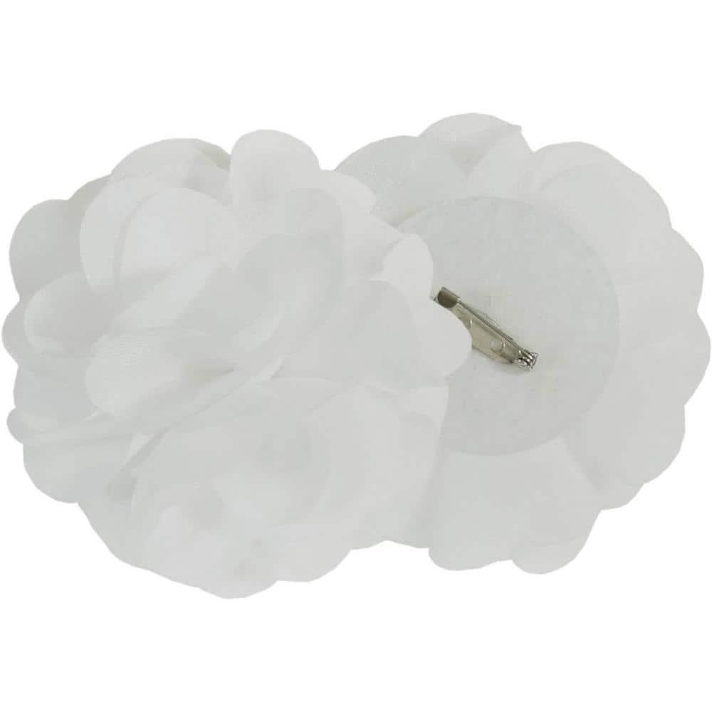 Rosette Floral Embellished Cuff Tab Top Solid Curtain Panel