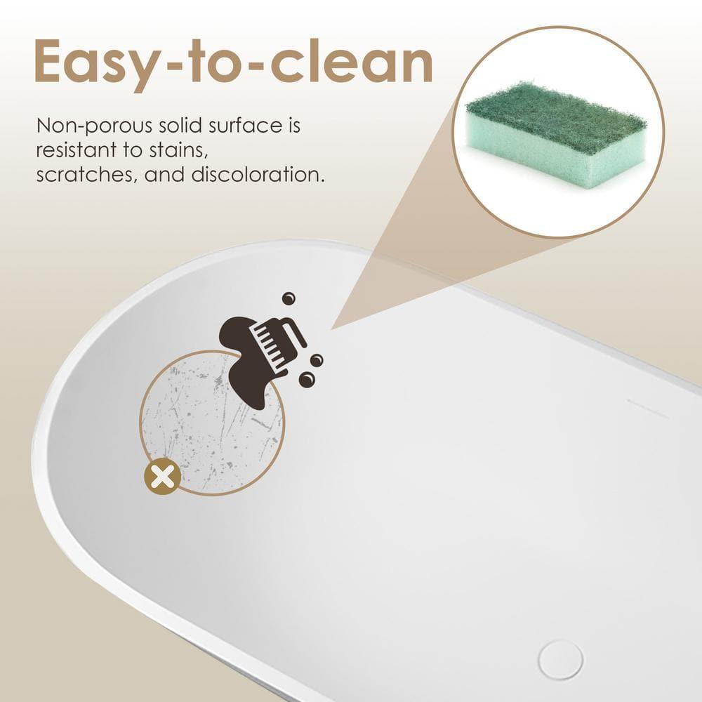 Ryder 68.9'' x 29.5'' Freestanding Soaking Stone Rein Bathtub