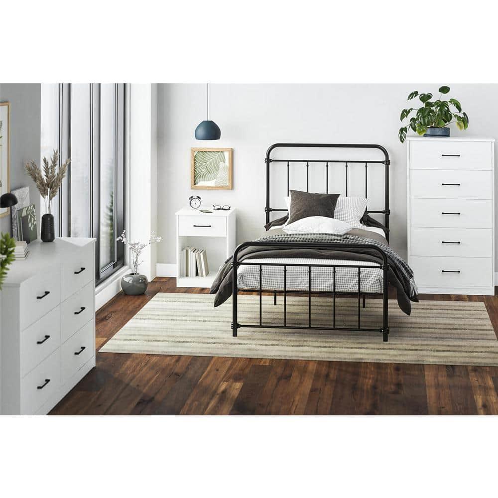 Ameriwood Home BrEZ Build Collection Pearce Wide 6 Drawer Dresser, White