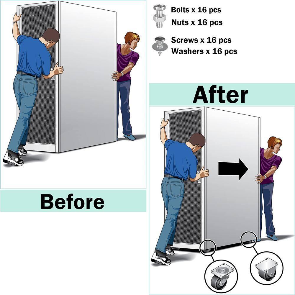 2" Casters Set of 8 Heavy-Duty Industrial Caster Wheels with Brake PU Wheels Double Locking and Double Ball Bearing Swivel Locking Casters Noiseless for Workbench, Furniture, Plate Castors Grey