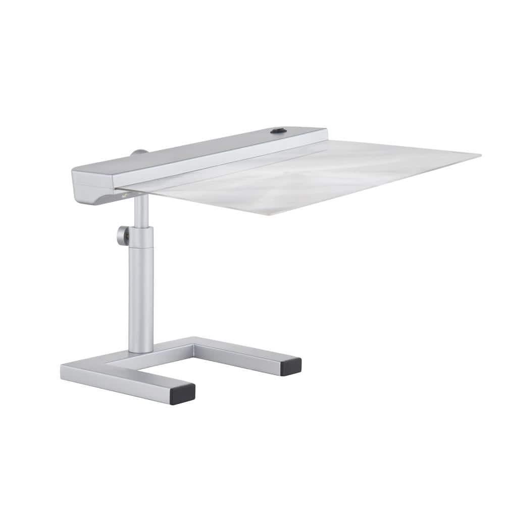 daylight24 Table Top Full Page Magnifier LED Desk Lamp, Silver - Ideal for Reading, Hobby and Crafting with LED Light Strip for Optimal Visibility, 10 inch (202055-05)