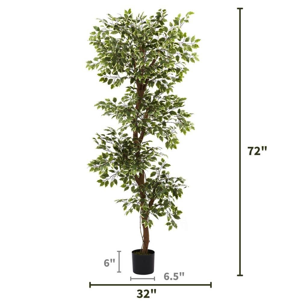Nearly Natural 6-ft Variegated Ficus Tree