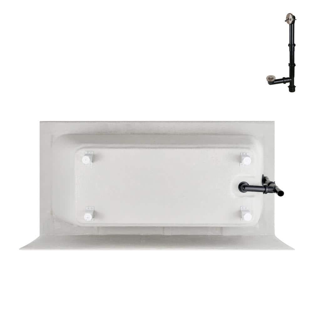 Streamline 60 in. x 30 in. Acrylic Left-Hand Drain Alcove Bathtub in Glossy White With External Drain