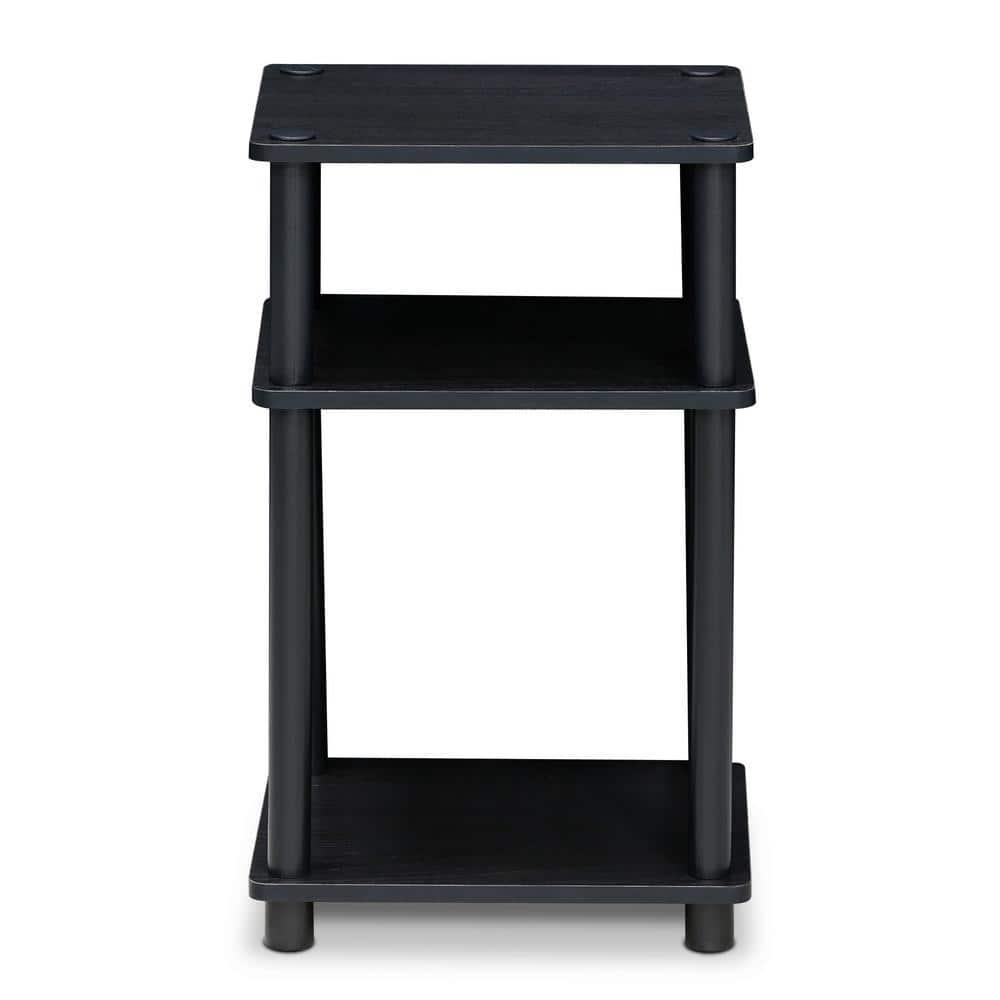 11087AM-BK 11087 Just 3-Tier No Tools Tube End Table, Americano & Black - 13.4 x 11.5 x 22.8 in.