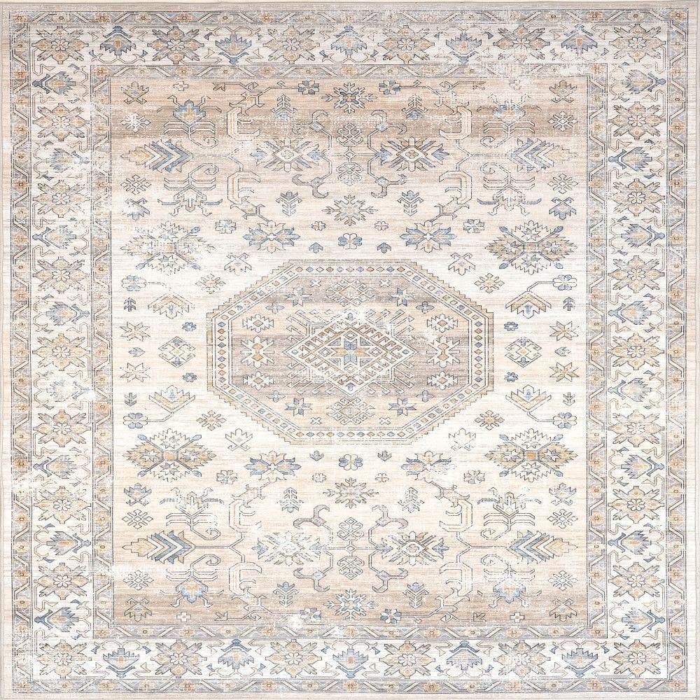 Nuloom Darby Persian Spill Proof Treated Pet Friendly Premium Machine Washable Area Rug, 6' x 9', Beige