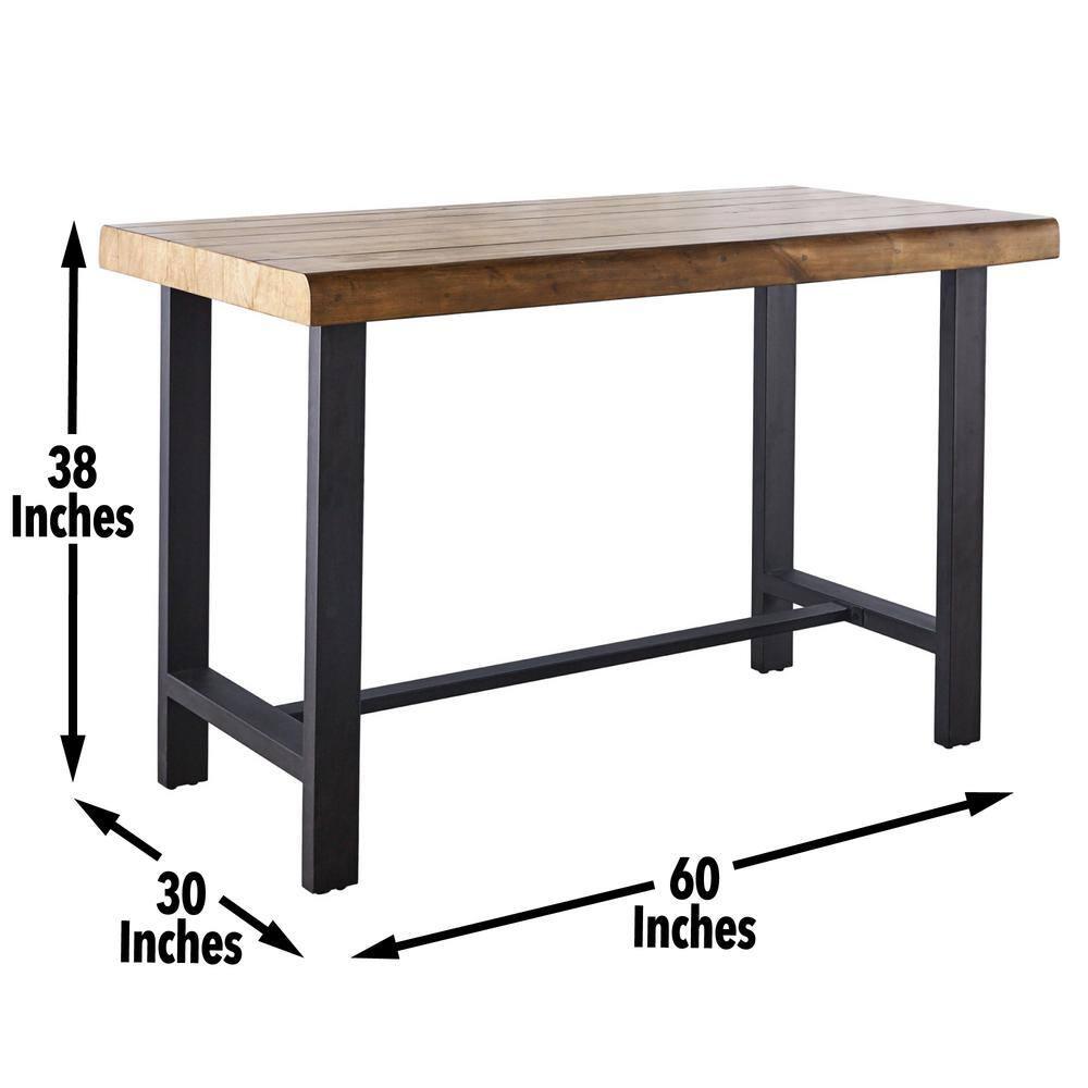 5pc Landon Counter Height Dining Set Golden Brown - Steve Silver Co.: Modern Metal Frame, 4 Stools, No Extension