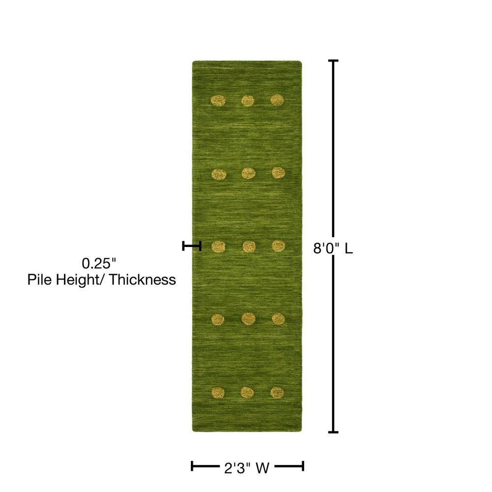 Himalaya HIM590 Handmade Runner Rug - 2'3"x8' - Green - Safavieh