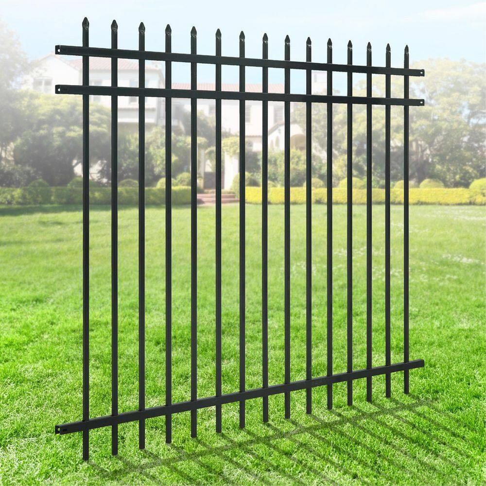 Fencer Wire Fencer Wire 4/ 5/ 6FT H X 6FT W Heavy Duty Pinnacle Fence Barrier Panel, Anti-Rust Metal Fencing Panel