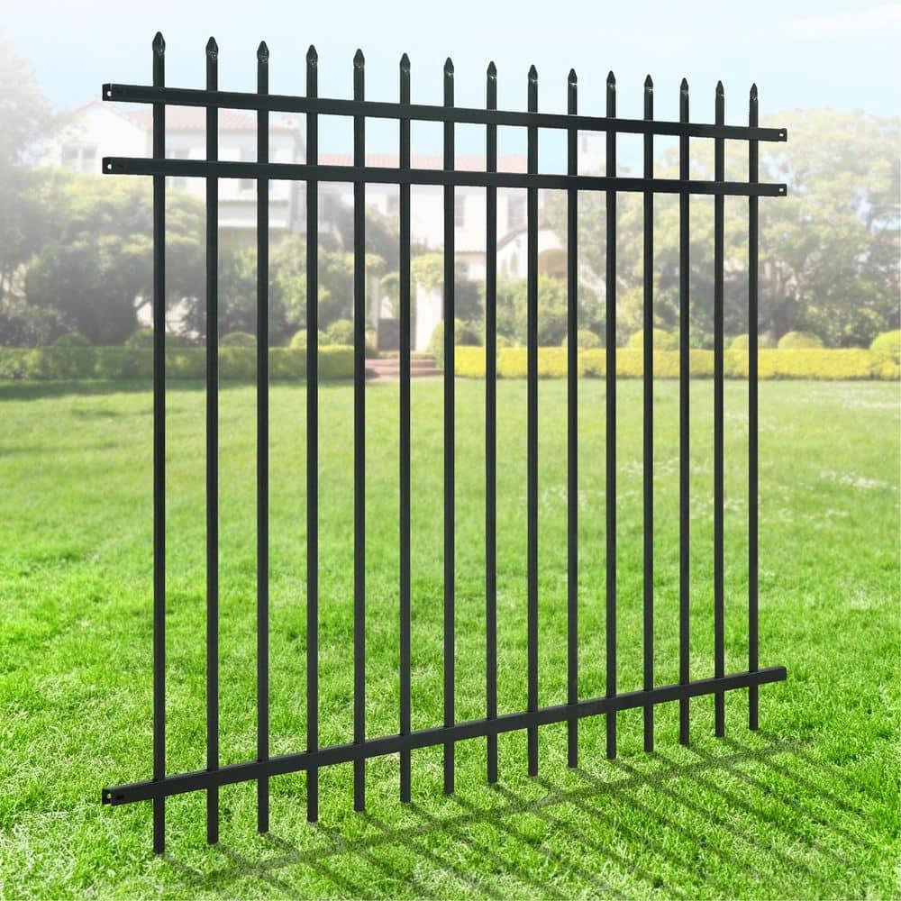 Fencer Wire Fencer Wire 4/ 5/ 6FT H X 6FT W Heavy Duty Pinnacle Fence Barrier Panel, Anti-Rust Metal Fencing Panel