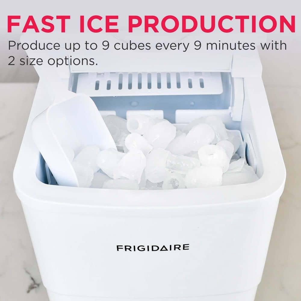 Frigidaire Ice Maker with 26 lbs. Capacity Countertop Stainless Steel Ice Maker with Transparent Window