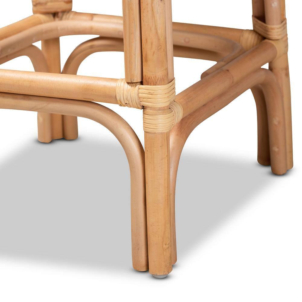 Athena Natural Rattan Counter Stool with Footrests