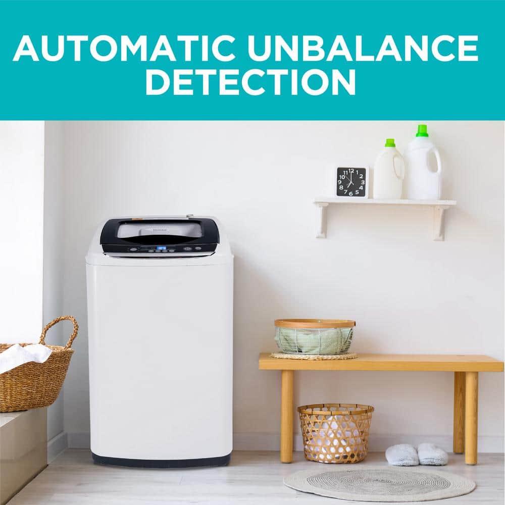BLACK+DECKER Small Portable Washer, Washing Machine for Household Use, 0.9 Cu. Ft. with 5 Cycles, Transparent Lid & LED Display