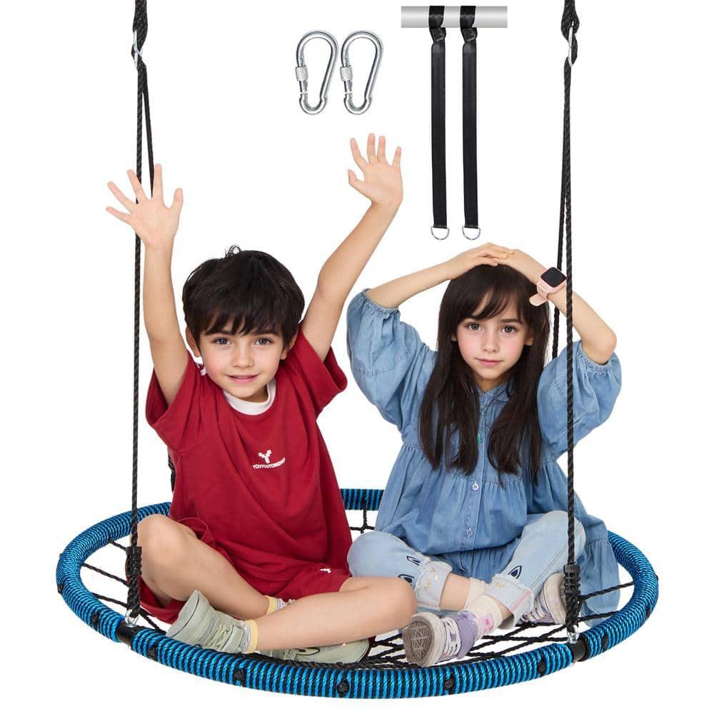 Blue and Black 40" Spider Web Saucer Swing Set