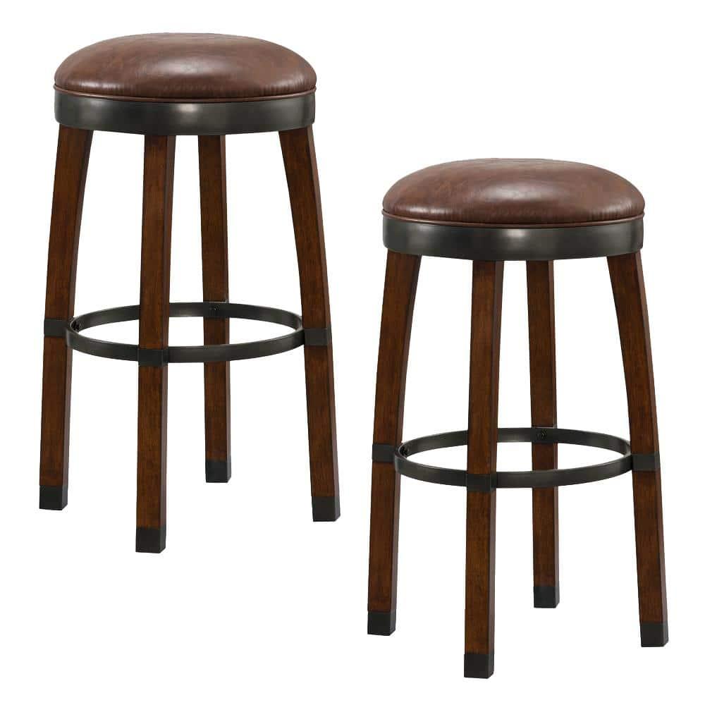 Leick Furniture Favorite Finds 30" Wood Bar Stool in Sienna/Brown (Set of 2)