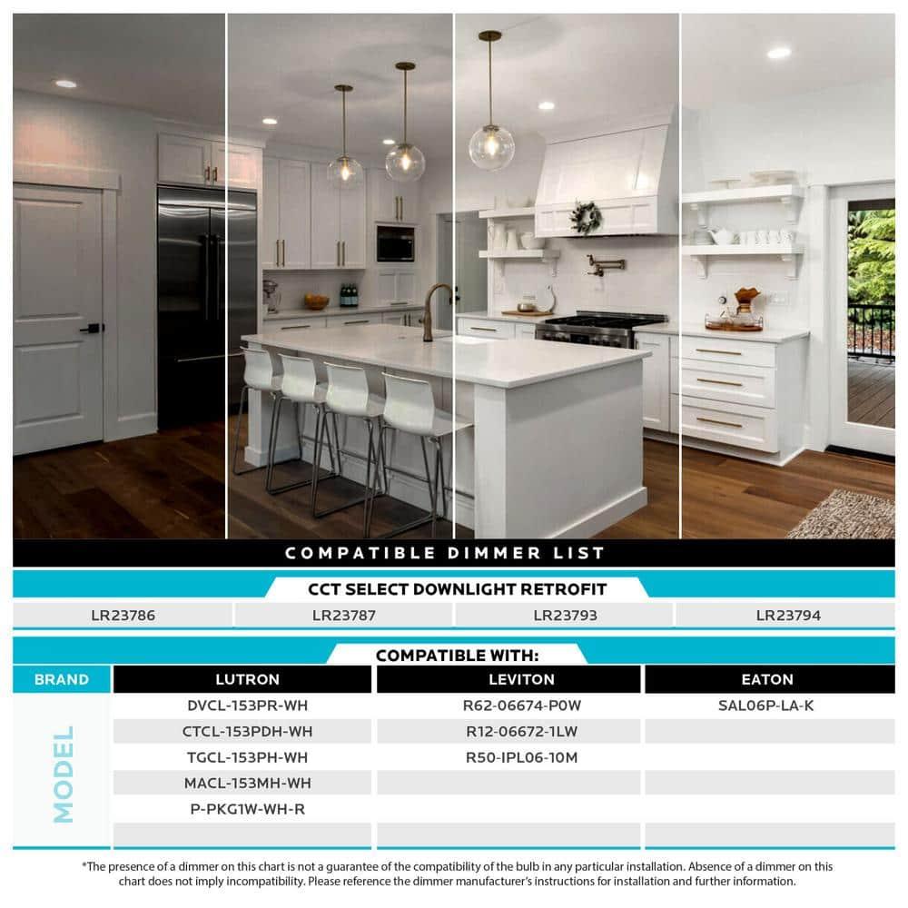 4" High Output Selectable CCT Remodel IC LED Retrofit Recessed Can Light