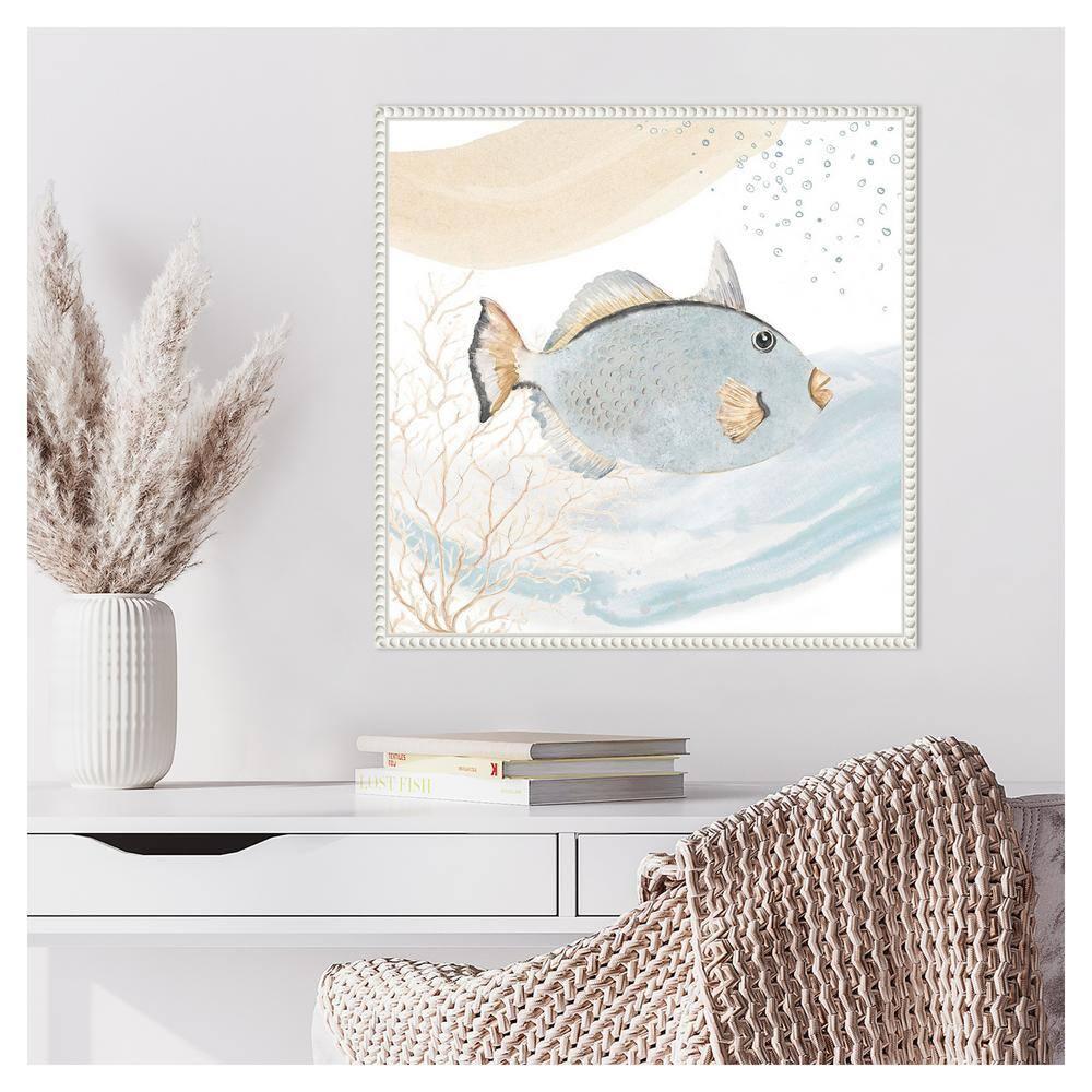 Amanti Art Ocean Oasis Waves Blue Fish by Patricia Pinto Canvas Wall Art Print Framed 22 x 22-in.