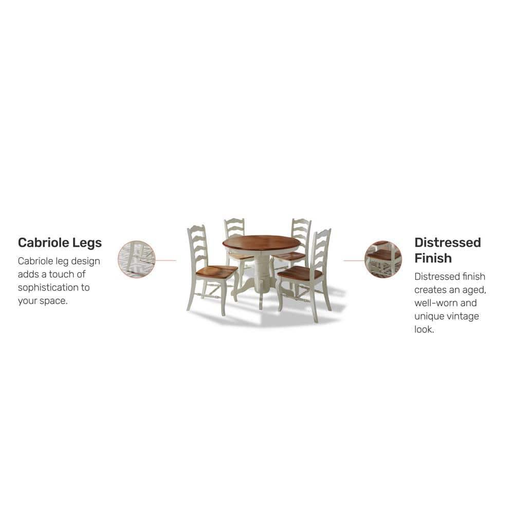 5pc French Countryside Dining Set Off White - Homestyles