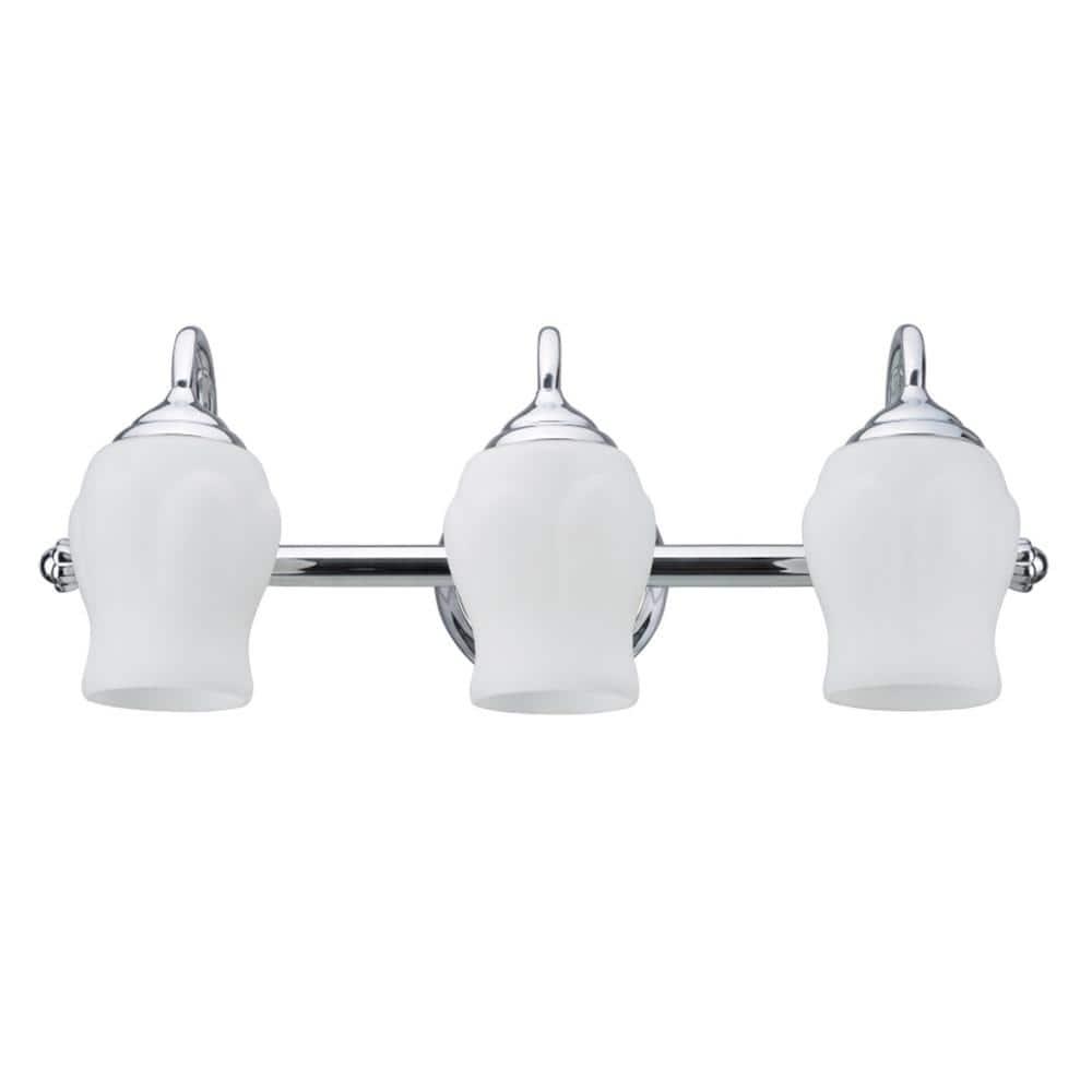 Aspen Creative 62065, 3-Light Bathroom Vanity, 22 1/2" Wide, Transitional Design, Chrome