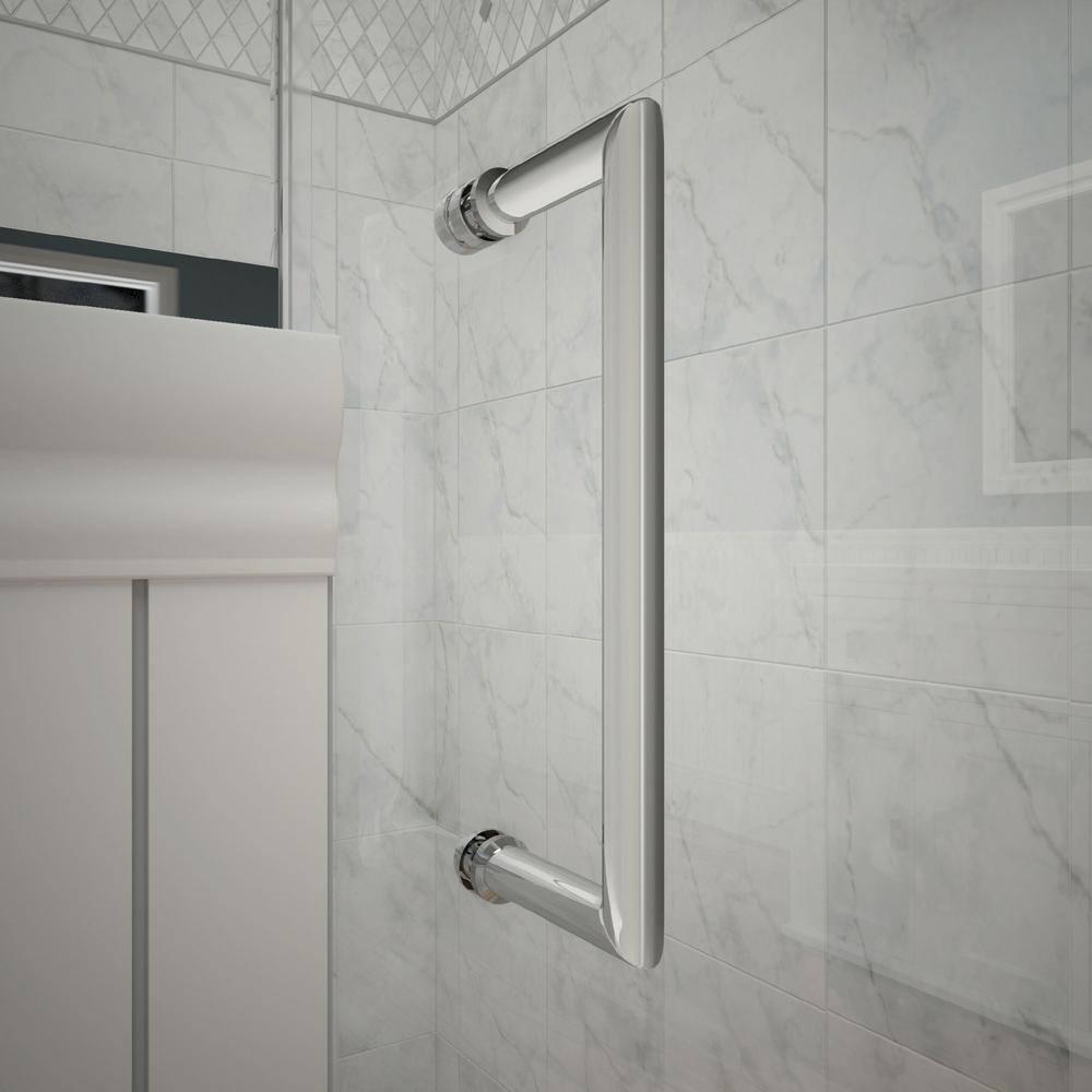Unidoor-X 55.5" W x 72" H Frameless Shower Door with Fixed Panel