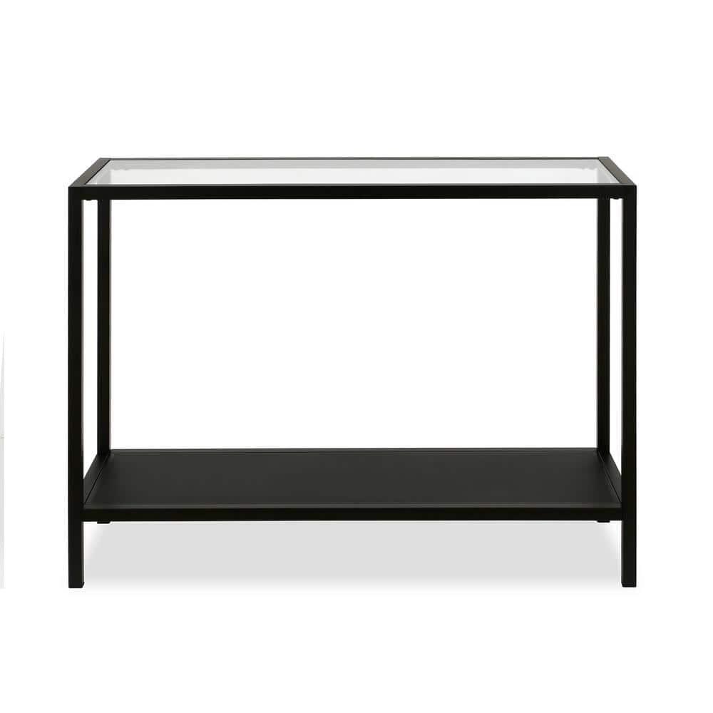 Evelyn&Zoe Rigan 36" Wide Rectangular Console Table, Blackened Bronze