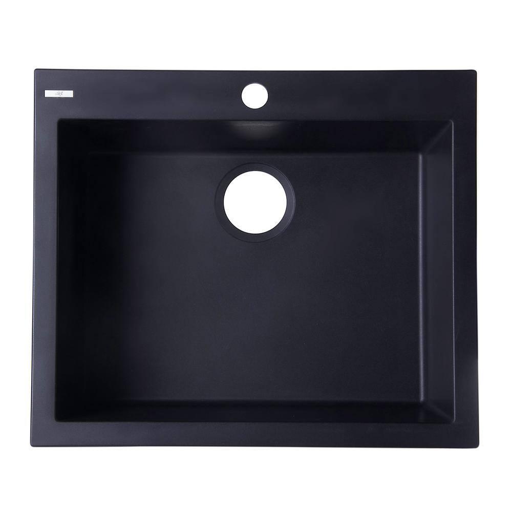 23.63'' L Drop-In Single Bowl Granite Kitchen Sink
