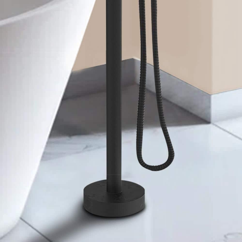 PENGFANG WORLDWIDE LLC Double Handle Floor Mounted Tub Filler With Handshower P017MBTF