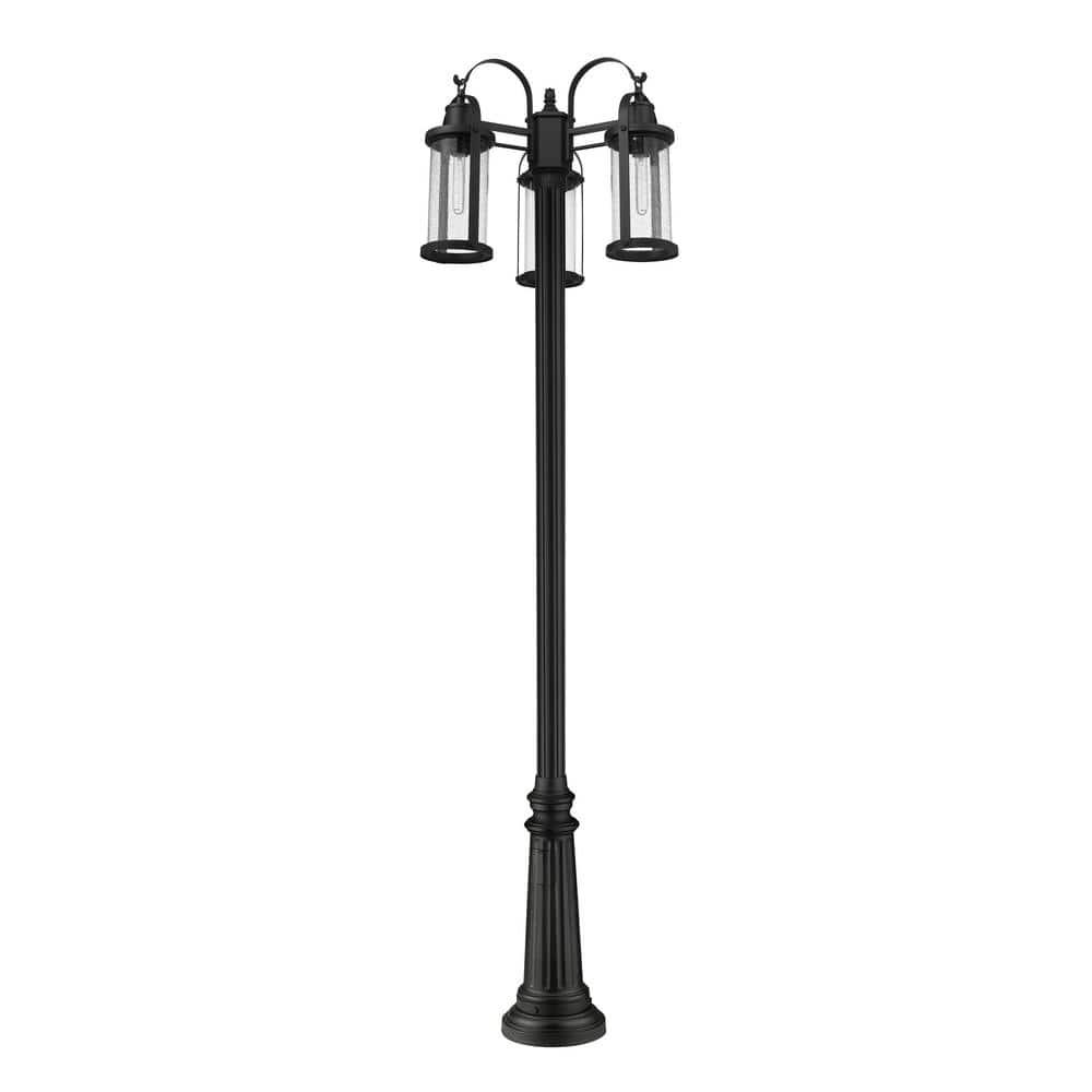 Z-Lite Roundhouse 3 - Light Post Light in  Black