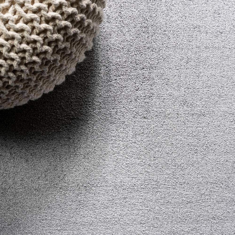 8'x10' Haze Solid Low-Pile Area Rug, Light Gray - JONATHAN Y