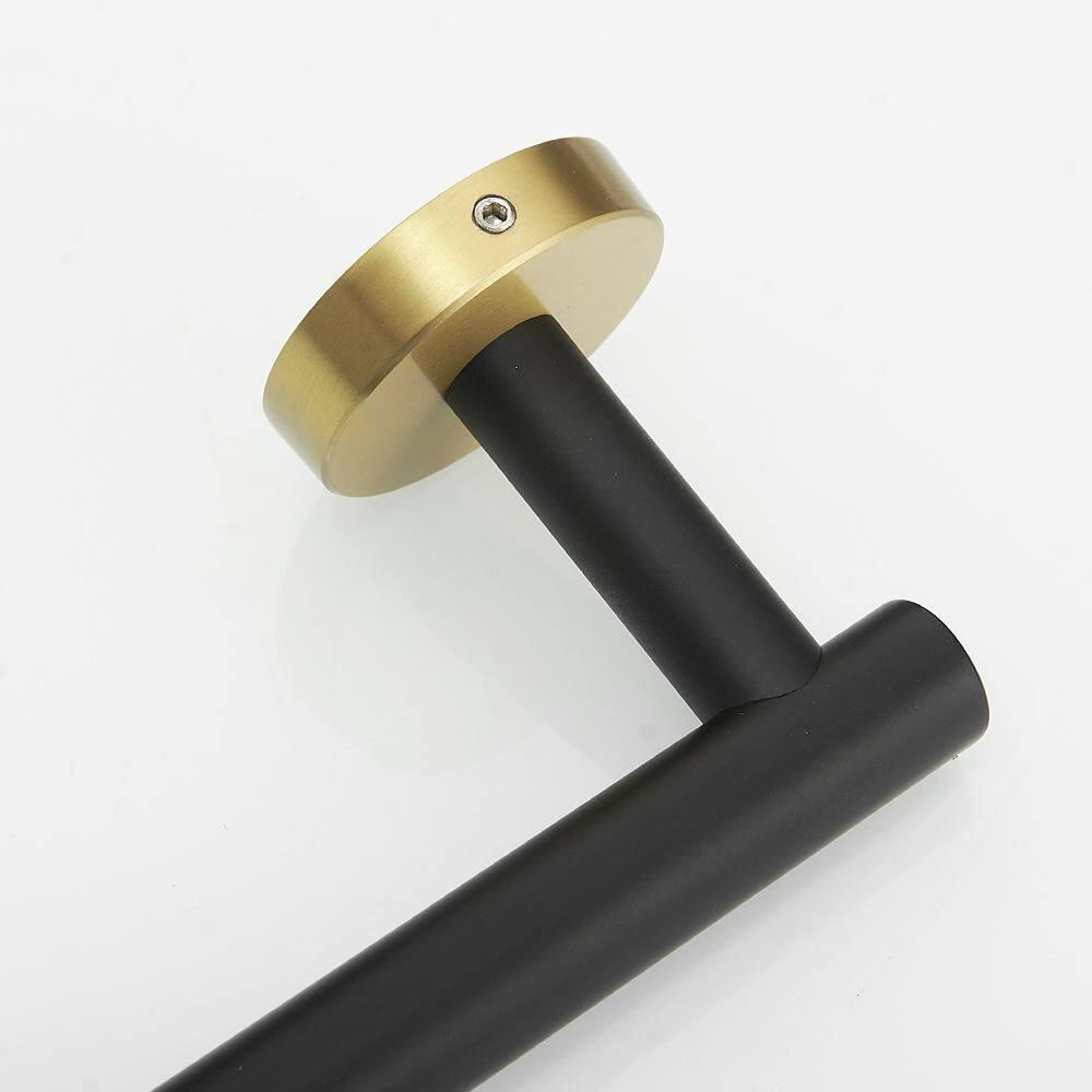 5 Pieces Black Gold Bathroom Hardware Set, 23.6 Inches Bathroom Towel Rack Set Bath Towel Bar Set, SUS304 Stainless Steel Bathroom Accessories Kit Wall Mounted