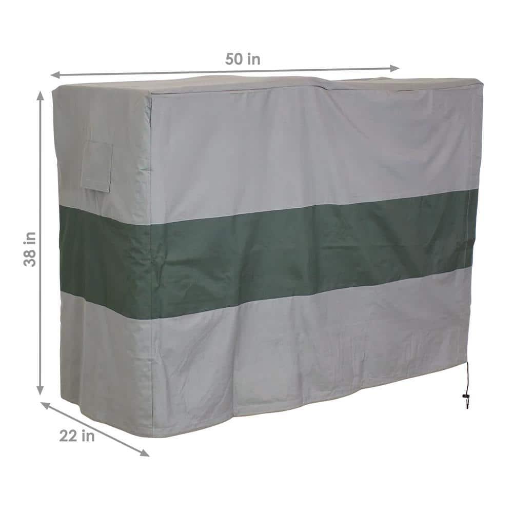 Sunnydaze Outdoor Weather-Resistant Heavy-Duty Polyester with PVC Backing Firewood Log Rack Cover - 4' 2" - Gray and Green