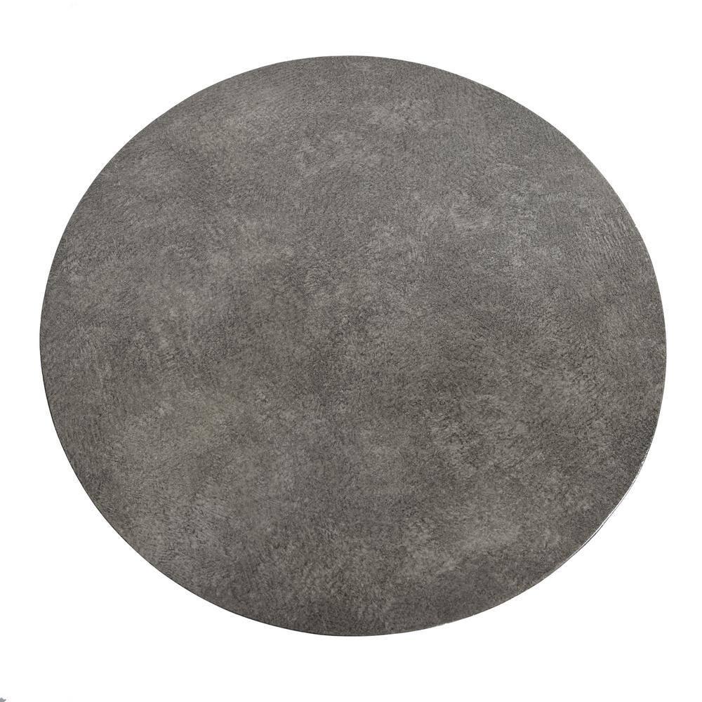 Style Craft Contemporary Round Concrete Side Table, Gray/Bronze
