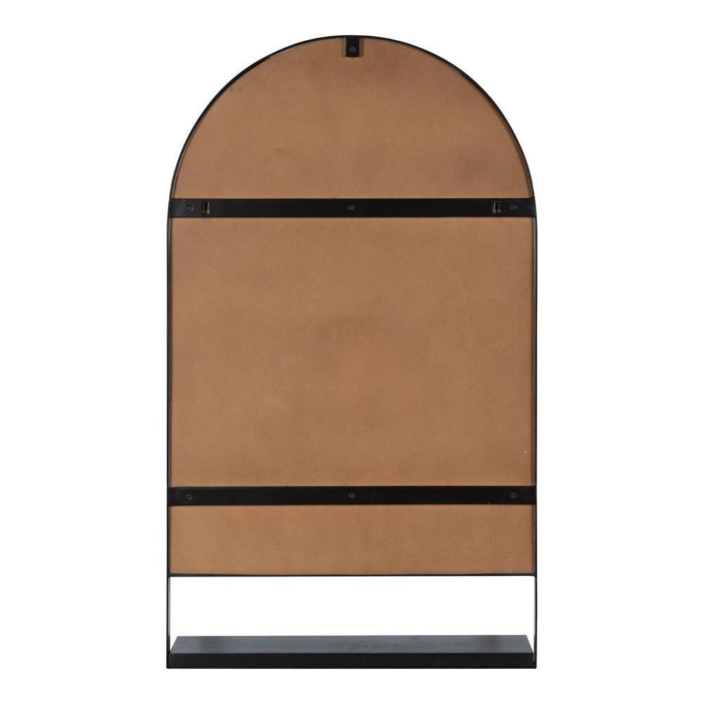 20" x 34" Chadwin Decorative Wall Mirror with Shelf Black - Kate & Laurel All Things Decor: Arched, Farmhouse-Inspired