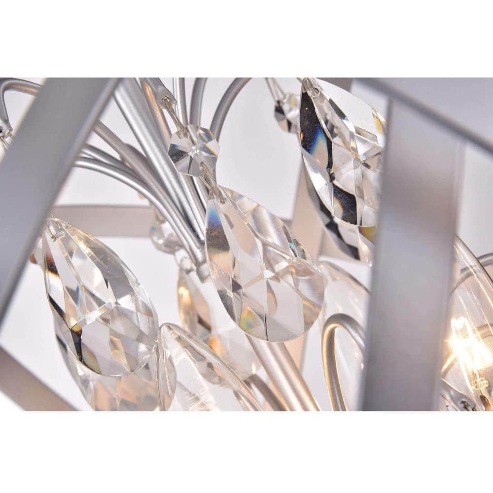 The Lighting Store Benita Matte Silver 4-light Metal Crystal Orb Chandelier